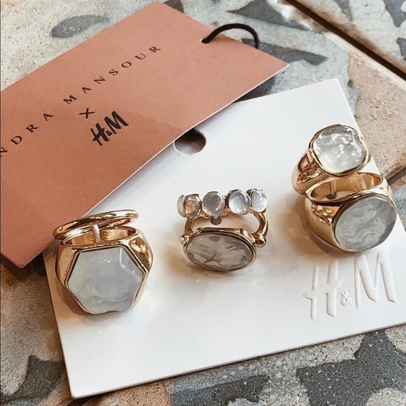 H&M Jewelry - NWT Sandra Mansour x H&M 6-Pack Rings sz XS/S